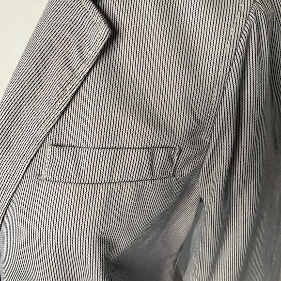 J crew factory womens blazer sz 6 blue pin stripe schoolboy academia pocket - Picture 10 of 10